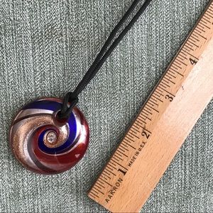 Cord Necklace with Handmade Glass Art Pendant